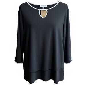 NWT | K Lane's & Co Black Top w/ Outlined Time Key Hole | Women's M